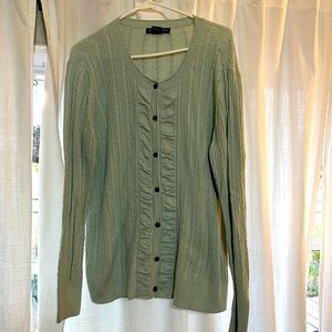 Light blue/green Eddie Bauer sweater. Button front size XL.